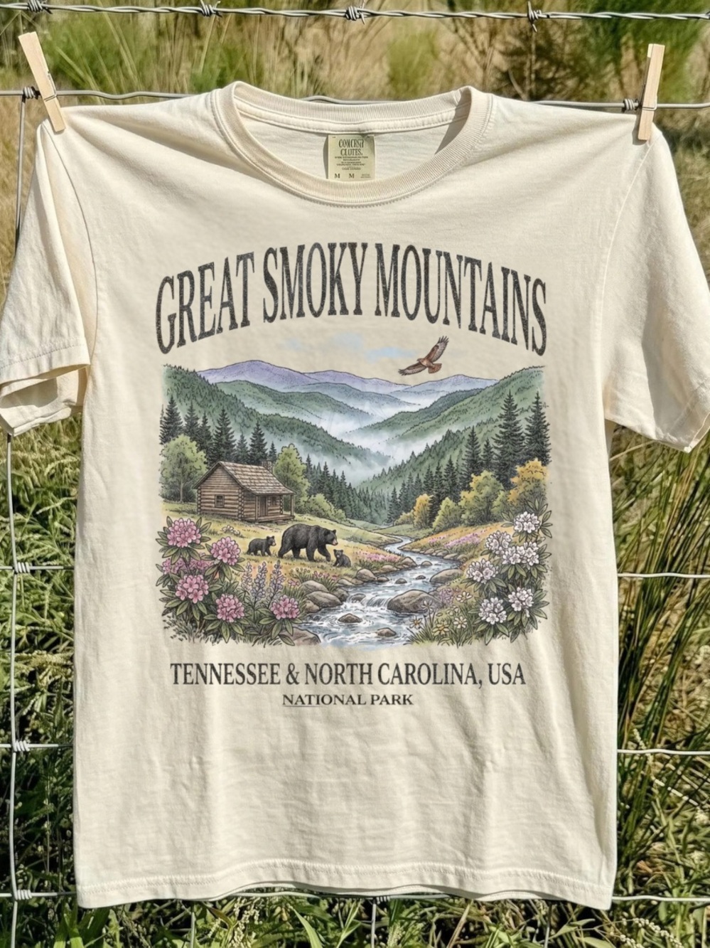 Great Smoky Mountains Cream Graphic Tee